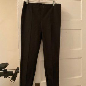 Theory Treeca cropped woven straight-leg pants, Black, Size 10